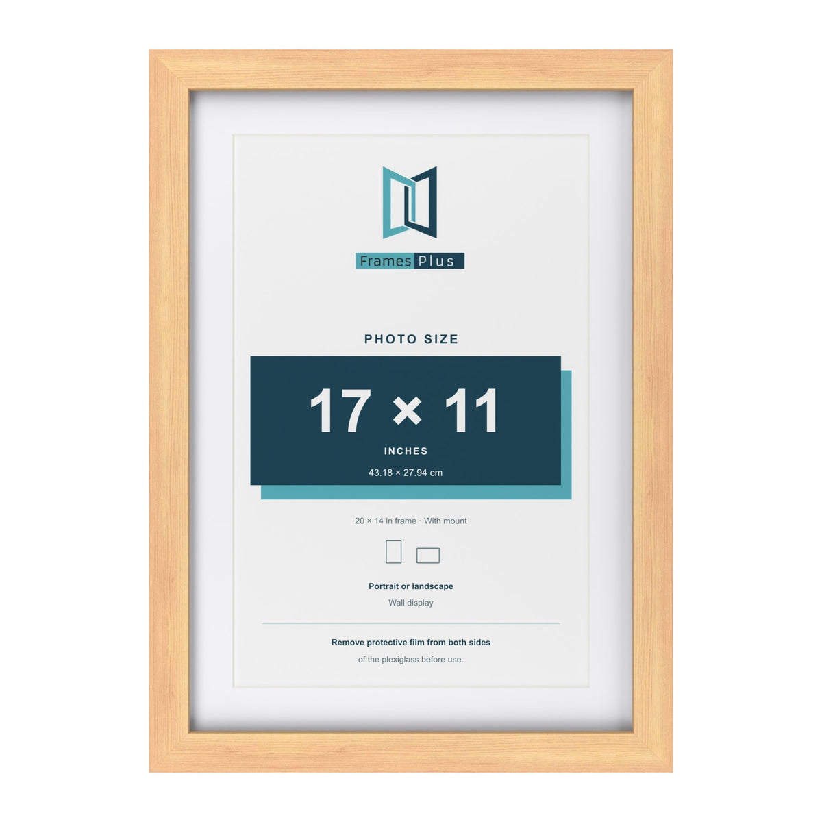 Classic Pine 20 x 14 inch picture frame with a white mount for a 17 x 11 inch photo