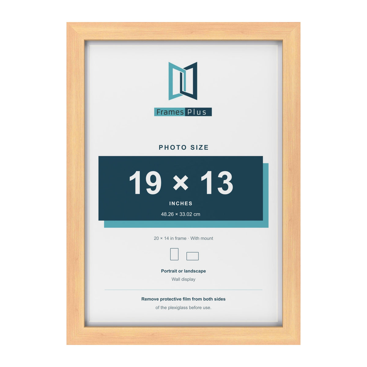 Classic Pine 20 x 14 inch picture frame with a white mount for a 19 x 13 inch photo