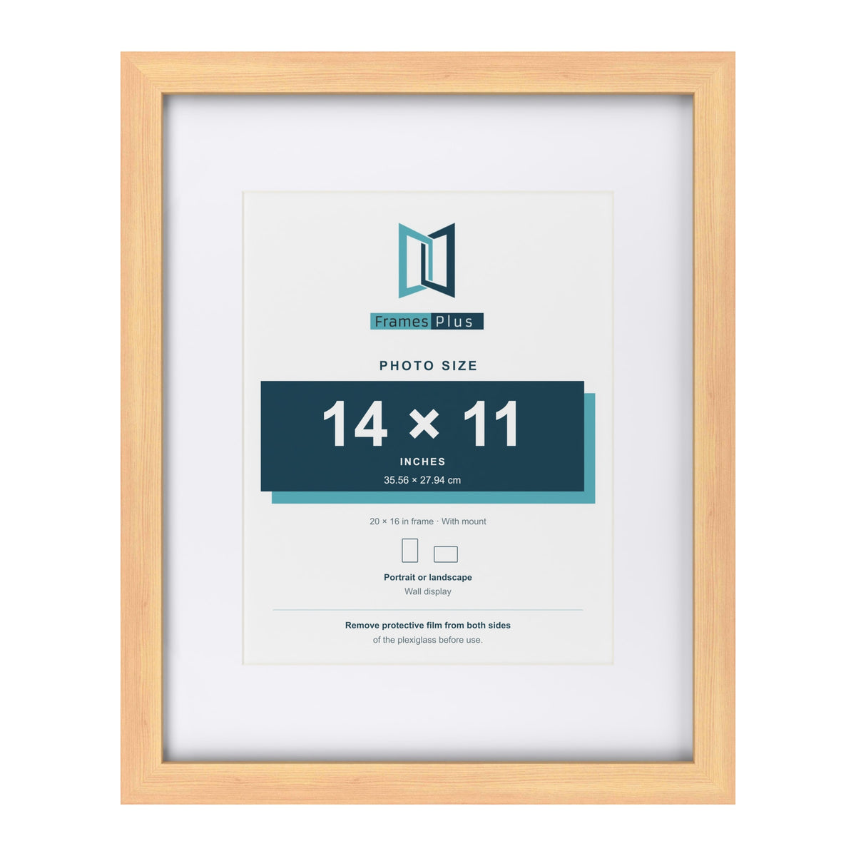 Classic Pine 20 x 16 inch picture frame with a white mount for a 14 x 11 inch photo