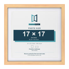 Classic Pine 20 x 20 inch picture frame with a white mount for a 17 x 17 inch photo