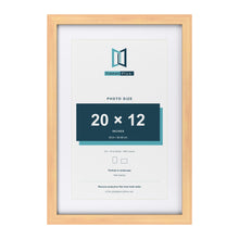 Classic Pine 24 x 16 inch picture frame with a white mount for a 20 x 12 inch photo