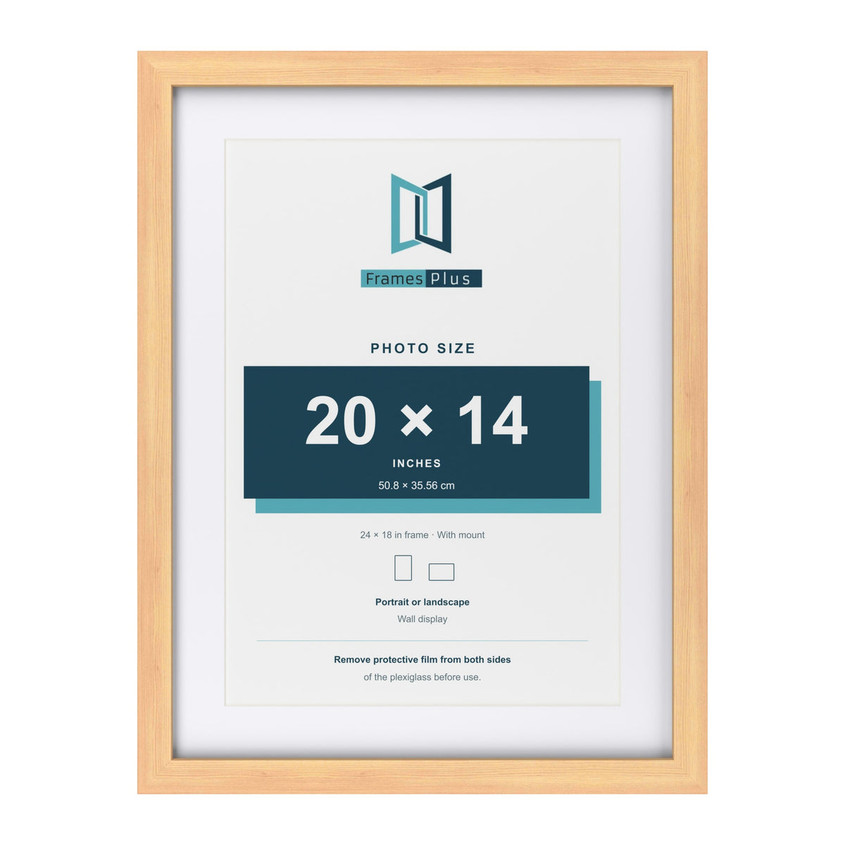 Classic Pine 24 x 18 inch picture frame with a white mount for a 20 x 14 inch photo