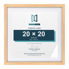 Classic Pine 24 x 24 inch picture frame with a white mount for a 20 x 20 inch photo