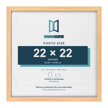 Classic Pine 24 x 24 inch picture frame with a white mount for a 22 x 22 inch photo
