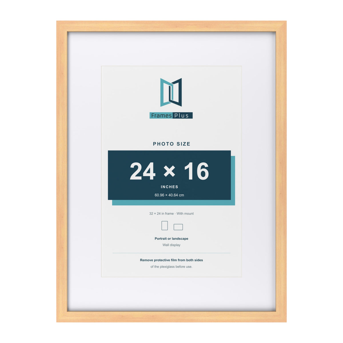 Classic Pine 32 x 24 inch picture frame with a white mount for a 24 x 16 inch photo