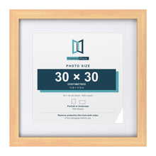 Classic Pine 40 x 40 cm picture frame with a white mount for a 30 x 30 cm photo