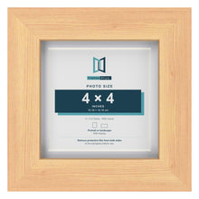 Classic Pine 5 x 5 inch picture frame with a white mount for a 4 x 4 inch photo