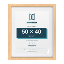 Classic Pine 60 x 50 cm picture frame with a white mount for a 50 x 40 cm photo