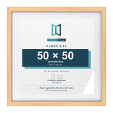 Classic Pine 60 x 60 cm picture frame with a white mount for a 50 x 50 cm photo