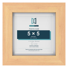 Classic Pine 6 x 6 inch picture frame with a white mount for a 5 x 5 inch photo