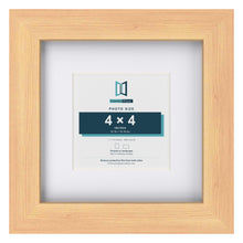 Classic Pine 7 x 7 inch picture frame with a white mount for a 4 x 4 inch photo