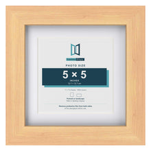Classic Pine 7 x 7 inch picture frame with a white mount for a 5 x 5 inch photo