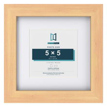 Classic Pine 8 x 8 inch picture frame with a white mount for a 5 x 5 inch photo