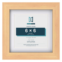 Classic Pine 8 x 8 inch picture frame with a white mount for a 6 x 6 inch photo