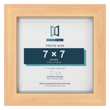 Classic Pine 8 x 8 inch picture frame with a white mount for a 7 x 7 inch photo