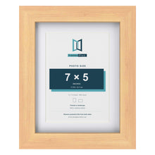 Classic Pine 9 x 7 inch picture frame with a white mount for a 7 x 5 inch photo