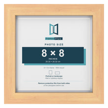 Classic Pine 9 x 9 inch picture frame with a white mount for an 8 x 8 inch photo