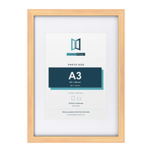 Classic Pine A2 picture frame with a white mount for an A3 photo