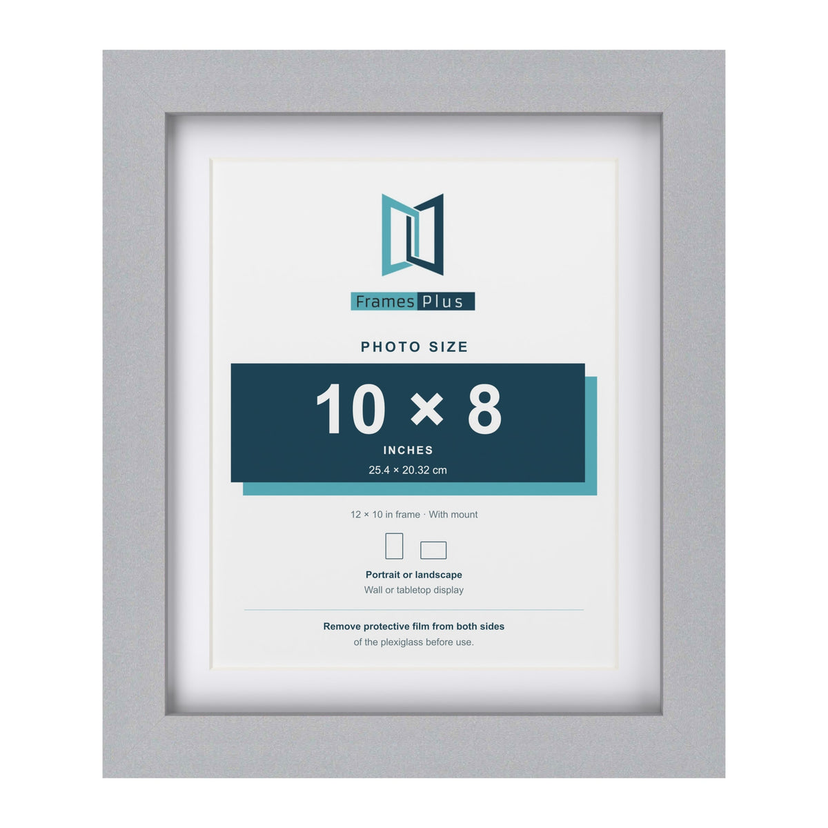 Classic Silver 12 x 10 inch picture frame with a white mount for a 10 x 8 inch photo