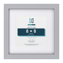 Classic Silver 12 x 12 inch picture frame with a white mount for an 8 x 8 inch photo
