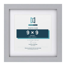 Classic Silver 12 x 12 inch picture frame with a white mount for a 9 x 9 inch photo