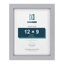 Classic Silver 14 x 11 inch picture frame with a white mount for a 12 x 9 inch photo