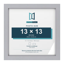 Classic Silver 14 x 14 inch picture frame with a white mount for a 13 x 13 inch photo