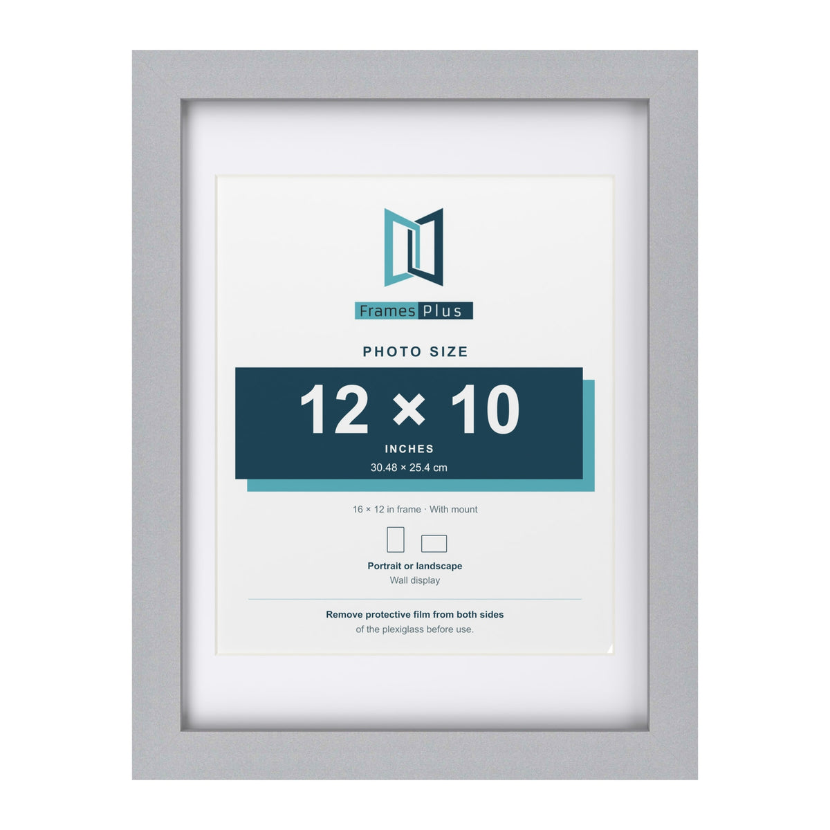 Classic Silver 16 x 12 inch picture frame with a white mount for a 12 x 10 inch photo