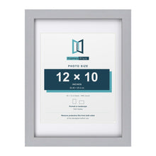 Classic Silver 16 x 12 inch picture frame with a white mount for a 12 x 10 inch photo