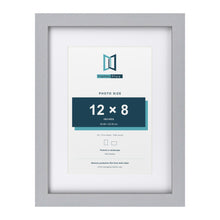 Classic Silver 16 x 12 inch picture frame with a white mount for a 12 x 8 inch photo