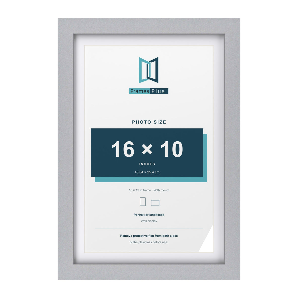 Classic Silver 18 x 12 inch picture frame with a white mount for a 16 x 10 inch photo