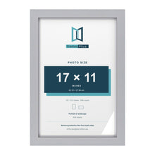 Classic Silver 18 x 12 inch picture frame with a white mount for a 17 x 11 inch photo