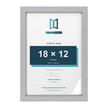 Classic Silver 19 x 13 inch picture frame with a white mount for an 18 x 12 inch photo