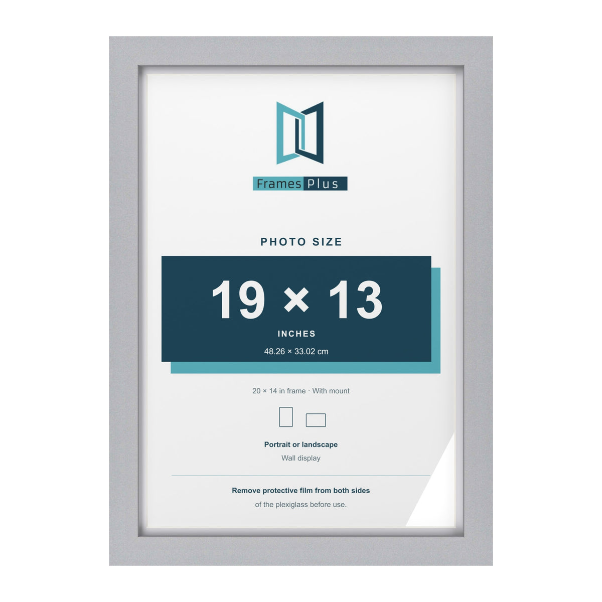 Classic Silver 20 x 14 inch picture frame with a white mount for a 19 x 13 inch photo