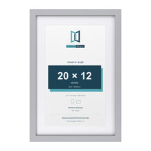 Classic Silver 24 x 16 inch picture frame with a white mount for a 20 x 12 inch photo