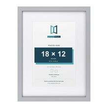 Classic Silver 24 x 18 inch picture frame with a white mount for an 18 x 12 inch photo