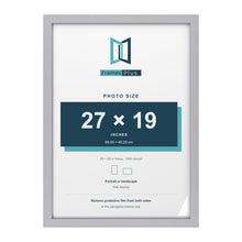 Classic Silver 28 x 20 inch picture frame with a white mount for a 27 x 19 inch photo