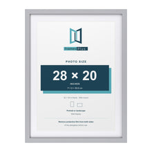 Classic Silver 32 x 24 inch picture frame with a white mount for a 28 x 20 inch photo