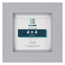 Classic Silver 5 x 5 inch picture frame with a white mount for a 4 x 4 inch photo