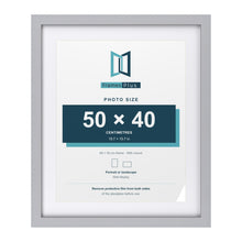Classic Silver 60 x 50 cm picture frame with a white mount for a 50 x 40 cm photo
