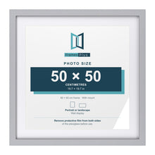 Classic Silver 60 x 60 cm picture frame with a white mount for a 50 x 50 cm photo