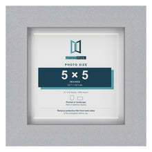 Classic Silver 6 x 6 inch picture frame with a white mount for a 5 x 5 inch photo