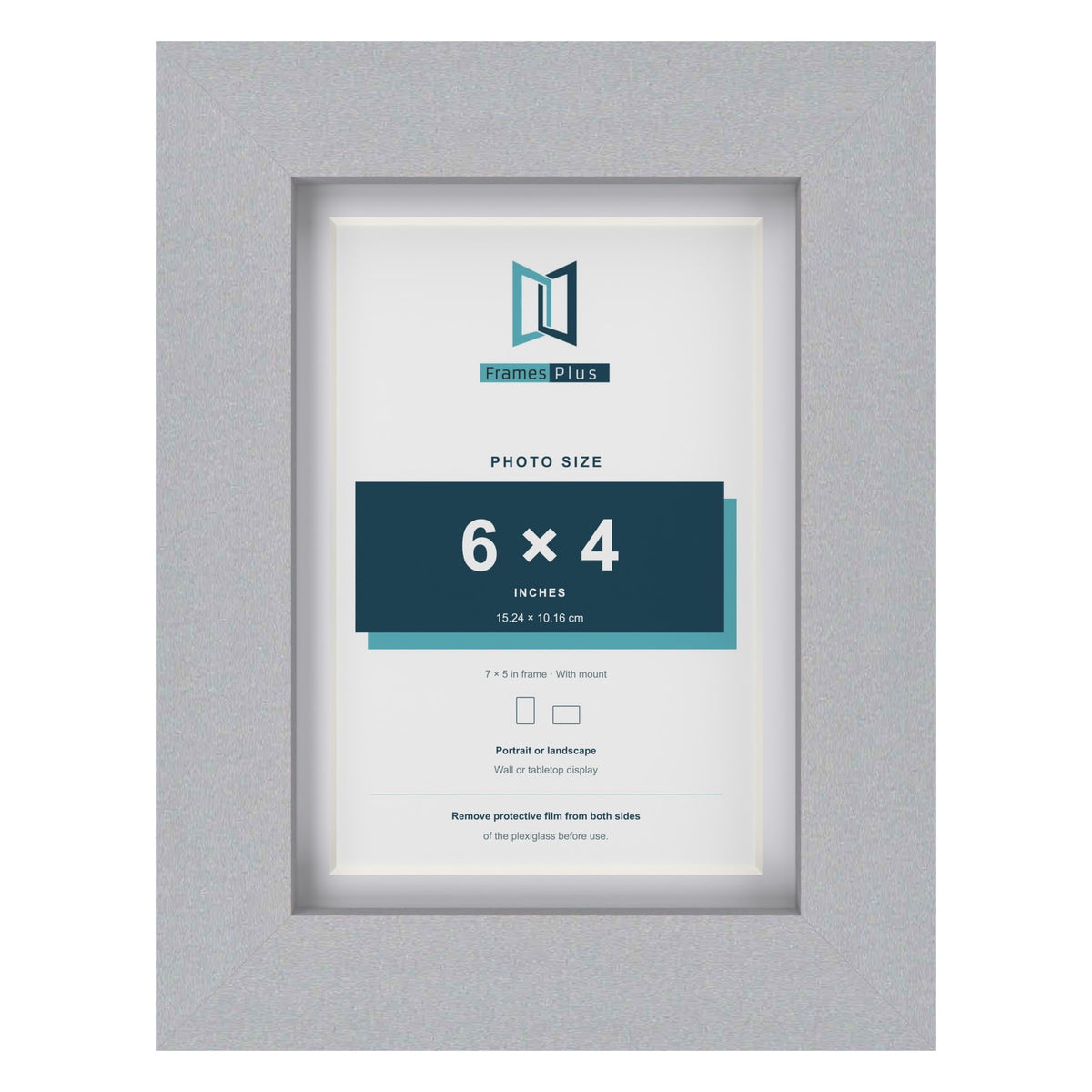 Classic Silver 7 x 5 inch picture frame with a white mount for a 6 x 4 inch photo