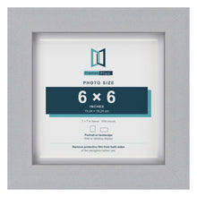 Classic Silver 7 x 7 inch picture frame with a white mount for a 6 x 6 inch photo