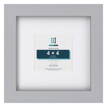 Classic Silver 8 x 8 inch picture frame with a white mount for a 4 x 4 inch photo