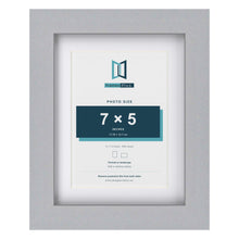 Classic Silver 9 x 7 inch picture frame with a white mount for a 7 x 5 inch photo