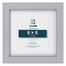 Classic Silver 9 x 9 inch picture frame with a white mount for a 6 x 6 inch photo