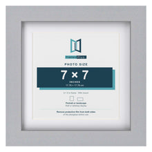 Classic Silver 9 x 9 inch picture frame with a white mount for a 7 x 7 inch photo