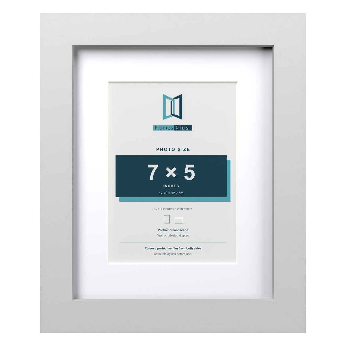 Classic White 10 x 8 inch picture frame with a white mount for a 7 x 5 inch photo