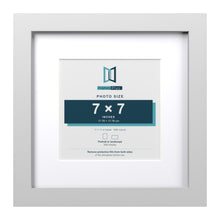 Classic White 11 x 11 inch picture frame with a white mount for a 7 x 7 inch photo
